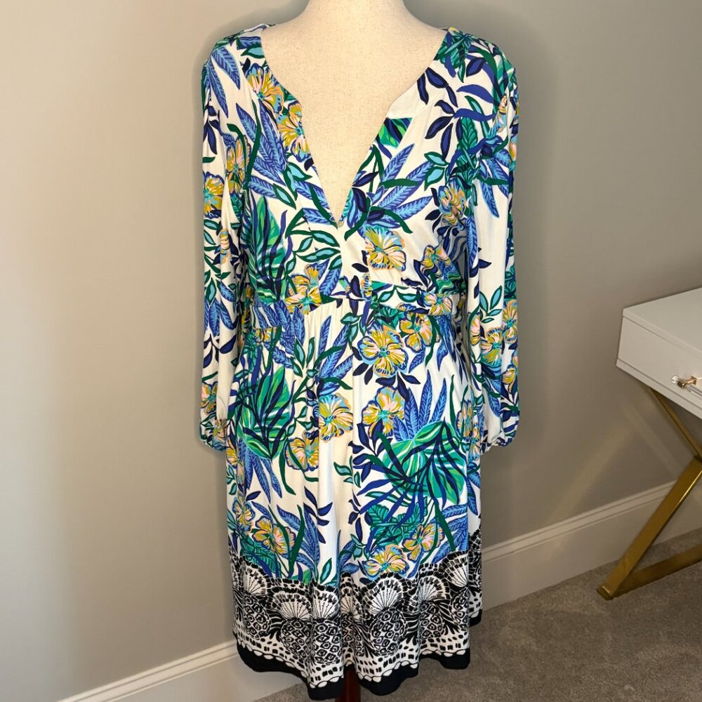 NWT Lily Pulitzer size 16 Wexlee 3/4 Sleeve Dress in Golden Hour Glam Pattern